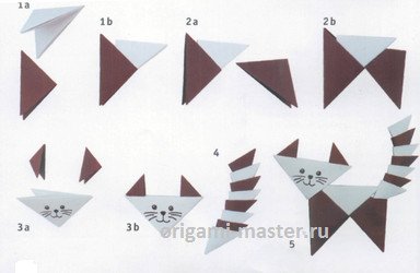  Модульное оригами кошка