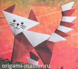  Модульное оригами кошка