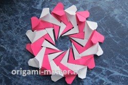  Оригами сердечки в кольце