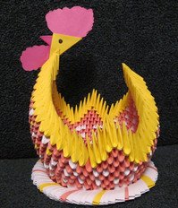 Модульное оригами пасхальная курочка